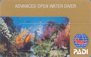 Сертификат PADI Advanced Open Water Diver